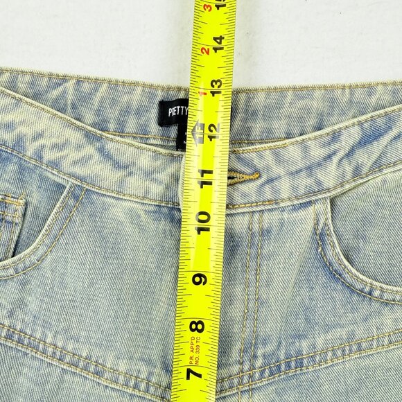Pretty Little Thing Women's Vintage Blue Seam Detail Flared Denim Jeans Sz 6 NWT - Picture 9 of 11